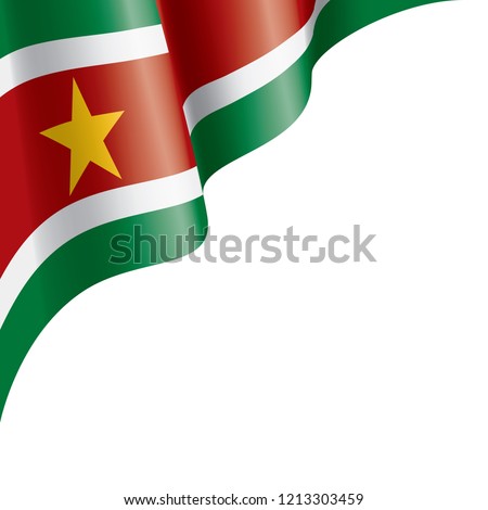 Suriname flag, vector illustration on a white background