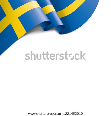 Sweden flag, vector illustration on a white background