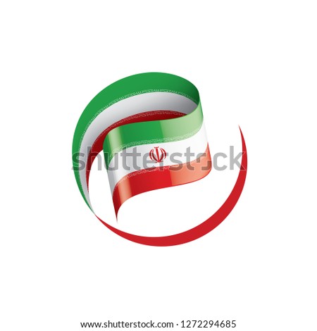 Iran flag, vector illustration on a white background