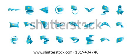 Kazakhstan flag, vector illustration on a white background