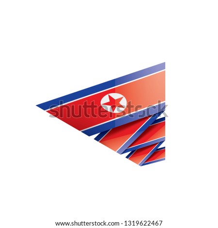 North Korea flag, vector illustration on a white background