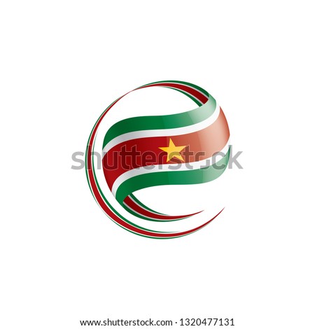 Suriname flag, vector illustration on a white background