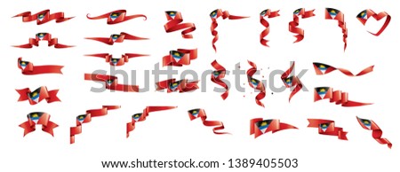 Antigua and Barbuda flag, vector illustration on a white background