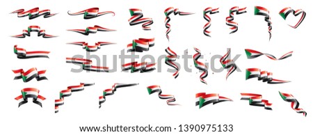 Sudan flag, vector illustration on a white background