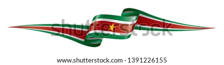 Suriname flag, vector illustration on a white background