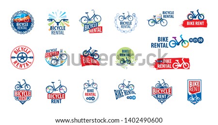 Logo for Bicycle rental. Vector illustration on white background