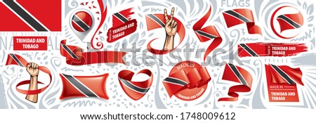 Vector set of the national flag of Trinidad and Tobago