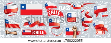 Vector set of the national flag of Chile in various creative designs