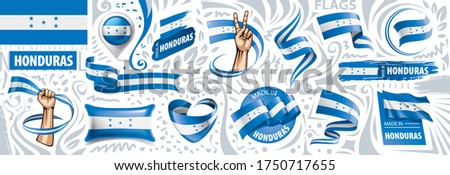 Vector set of the national flag of Honduras in various creative designs