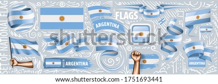 Vector set of the national flag of Argentina in various creative designs