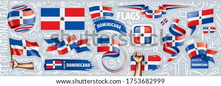 Vector set of the national flag of Dominicana in various creative designs