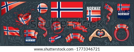 Vector set of the national flag of Norway in various creative designs