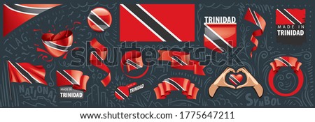 Vector set of the national flag of Trinidad and Tobago