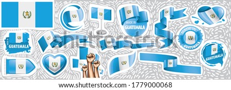 Vector set of the national flag of Guatemala in various creative designs