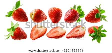 A set of strawberry. Isolated on a white background