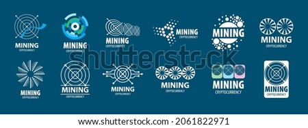 Digital currency mining. Abstract sign. Vector illustration