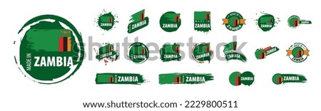 Zambia flag, vector illustration on a white background
