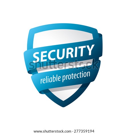 vector logo blue shield for protection