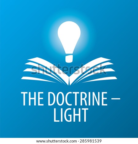 vector logo lamp illuminates book
