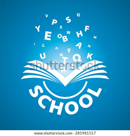 vector logo from the book flying letters