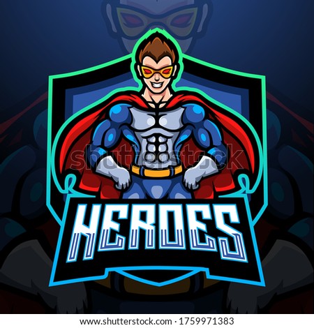 Super hero esport logo mascot design