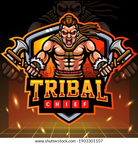 Tribal chief mascot. esport logo design 