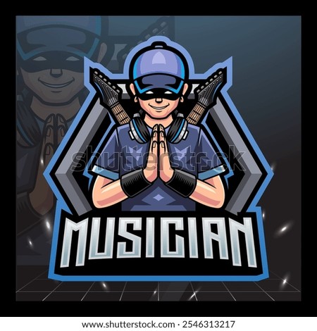 Musician mascot e sport logo design