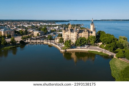 Similar – Image, Stock Photo Schwerin lake with castle on a summer day.