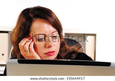 secretary to sit behind a laptop