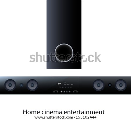 Vector Soundbar panel with subwoofer for home cinema