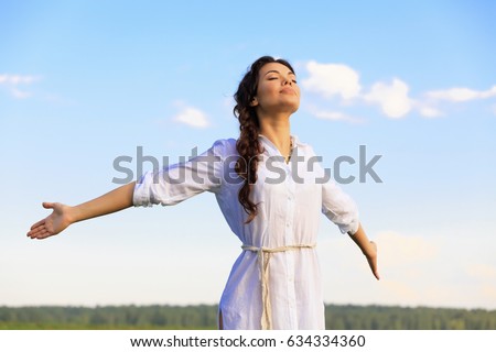 Similar – Image, Stock Photo Meadow in evening light with white flowers