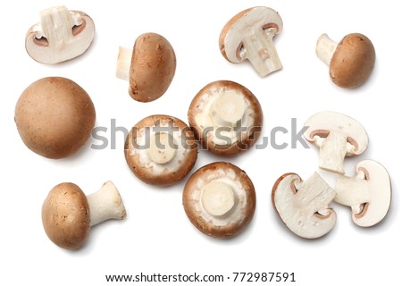 Similar – Image, Stock Photo Fresh Champignon mushrooms on gray table