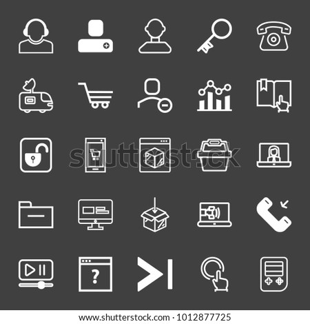 Internet filled and outline vector icon set on black background