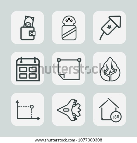 Premium set of outline icons. Such as geometry, cooking, female, purse, holiday, ingredient, money, dollar, price, jet, cash, celebration, estate, plane, office, nature, day, bag, salt, schedule, sign