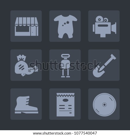 Premium set of fill icons. Such as video, kid, small, camera, baby, newborn, handle, fashion, market, tool, technology, menu, android, child, cart, cyborg, clothing, grocery, cute, dvd, sweet, shop