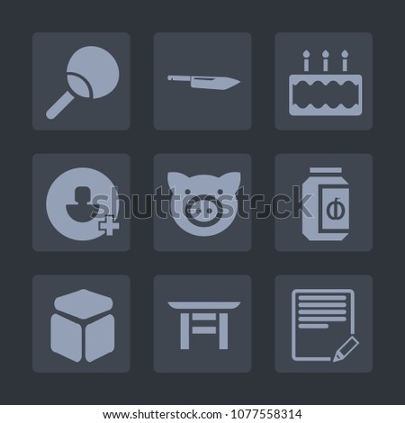 Premium set of fill icons. Such as swine, travel, metal, jar, knife, bakery, animal, japanese, sign, jam, edit, glass, piglet, square, document, kitchen, sweet, pig, food, sport, cube, restaurant, add