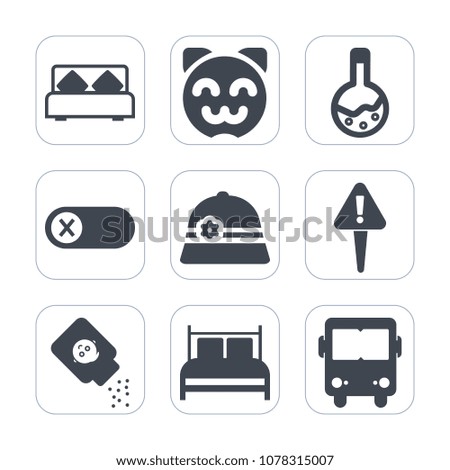 Premium fill icons set on white background . Such as interior, medical, medicine, energy, mark, transportation, happy, dental, exclamation, lab, kitten, white, science, animal, turn, bed, cat, asian