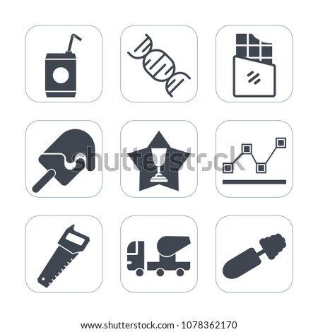 Premium fill icons set on white background . Such as drink, graph, brush, glass, fashion, candy, business, work, achievement, medicine, soft, medical, food, makeup, sweet, cold, bar, data, biology