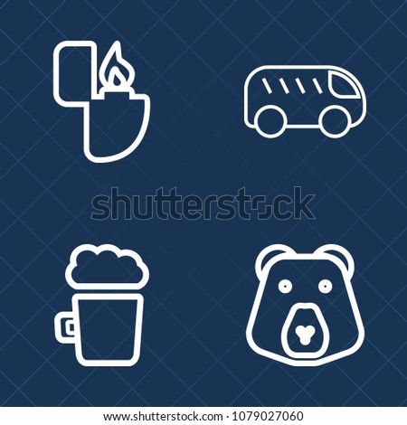 Premium set of outline vector icons. Such as beer, transportation, gas, object, smoke, highway, pointer, left, flame, arrow, wild, cigarette, glass, alcohol, light, big, direction, mug, flammable, bar