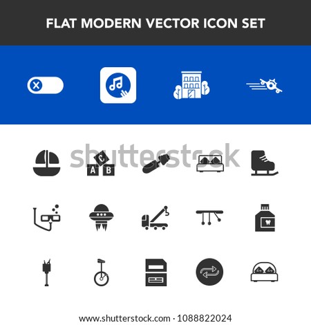 Modern, simple vector icon set with bedroom, bed, alphabet, vehicle, scuba, double, travel, black, mask, real, estate, energy, plane, spaceship, technology, education, sport, departure, makeup icons