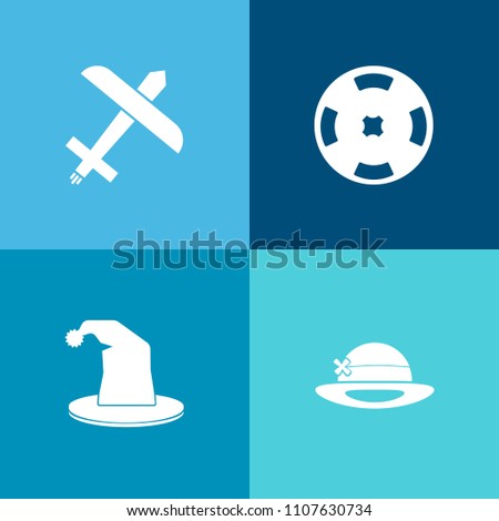 Modern, simple vector icon set on colorful background with sign, jet, transportation, tourism, magic, cap, head, transport, art, travel, black, passenger, luck, sky, magician, airline, air, trip icons