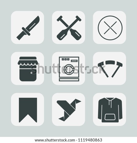 Premium set of outline, fill icons. Such as delete, jam, metal, sea, creative, steel, water, honey, dinner, canoe, sport, jar, jacket, clothing, parachuting, appliance, machine, laundry, oar, art, web