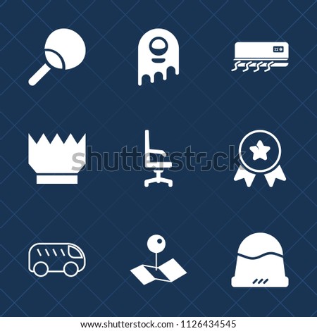 Premium set of outline, fill vector icons. Such as achievement, winner, left, pointer, comfortable, alien, ufo, armchair, move, cap, headwear, racket, extraterrestrial, pong, air, tennis, play, sport