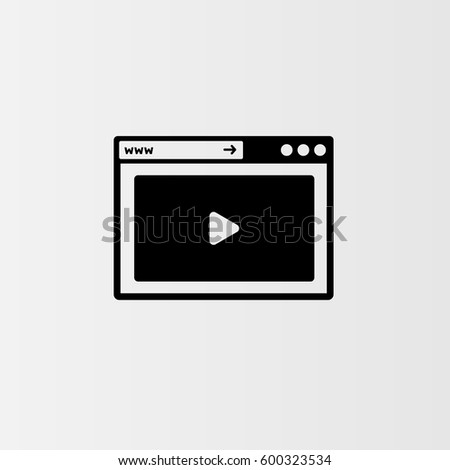 Video Website Vector Icon, Video clip on website page symbol. Simple,modern flat vector illustration for mobile app, website or desktop app 