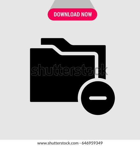 Remove Files Vector Icon, The folder with the round minus near symbol. Simple, modern flat vector illustration for mobile app, website or desktop app  