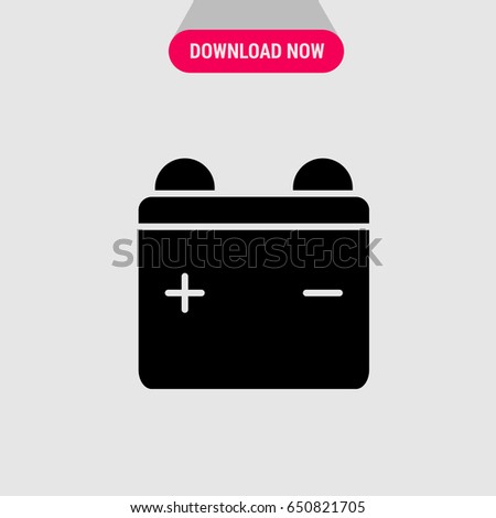 Battery Vector Icon, A device that produces electricity to provide power for other appliances 
symbol. Simple, modern flat vector illustration for mobile app, website or desktop app  