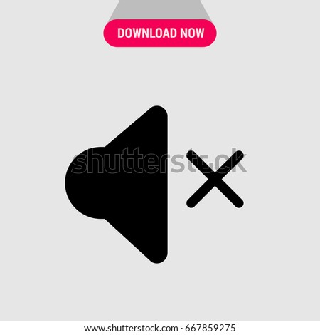 Mute sign vector icon, Silent sing with cross nearsymbol. Simple, modern flat vector illustration for mobile app, website or desktop app 