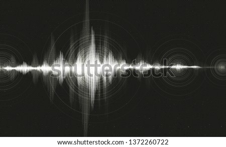 Hi-Tech Digital Sound Wave Low and Hight richter scale with Circle Vibration on Black Background,technology and earthquake wave concept,design for music studio and science,Vector Illustration.