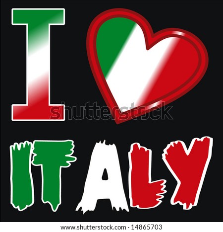 I Love Italy Stock Vector Illustration 14865703 : Shutterstock