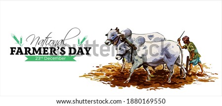 National Farmers Day 23 December. Banner poster vector illustration
